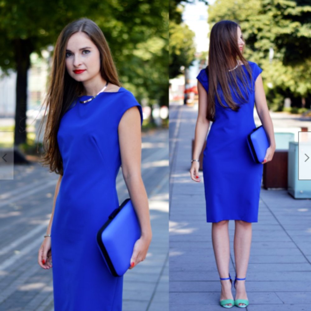 Zara Royal Blue Midi Dress